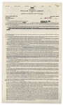 The Three Stooges Signed Agreement Regarding TV Rights With William Morris Agency From March 1963 -- Signed by Moe Howard, Larry Fine & Joe DeRita -- 2pp. on Single 8.25'' x 13.75'' Sheet -- Near Fine